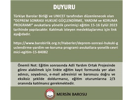 DEPREM SONRASI HUKUKİ GÜÇLENDİRME, YARDIM ve KORUMA PROGRAMI