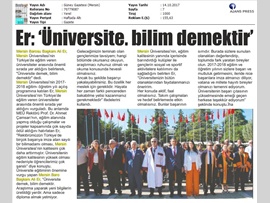 BASINDA BAROMUZ (Başkanımız Mersin Üniversitesi'nin 2017-2018 Eğitim-Öğretim Yılı Açılış Programına Katıldı)