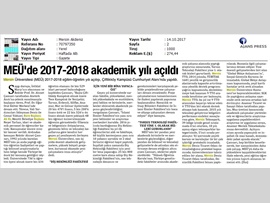 BASINDA BAROMUZ (Başkanımız Mersin Üniversitesi'nin 2017-2018 Eğitim-Öğretim Yılı Açılış Programına Katıldı)