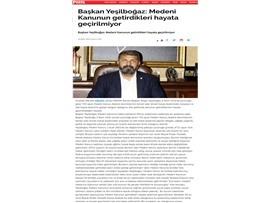 BASINDA BAROMUZ (Yeşilboğaz, "Medeni Kanun'un Getirdikleri Hayata Geçirilmiyor")