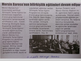 BASINDA BAROMUZ (BİLİRKİŞİLİK TEMEL EĞİTİM PROGRAMI’NIN DÖRDÜNCÜ GURUP EĞİTİMİ BAŞLADI)