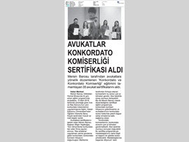 BASINDA BAROMUZ (Avukatlar Konkordato Komiserliği Sertifikası Aldı)