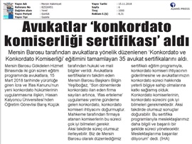 BASINDA BAROMUZ (Avukatlar Konkordato Komiserliği Sertifikası Aldı)