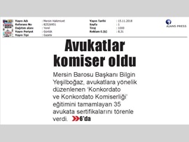 BASINDA BAROMUZ (Avukatlar Konkordato Komiserliği Sertifikası Aldı)