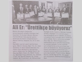 BASINDA BAROMUZ (Yemin Töreninde Konuşan Baro Başkanımız, "Ürettikçe Büyüyoruz" Dedi.