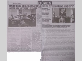 BASINDA BAROMUZ (Baro Başkanımız ve Başkan Yardımcımız, Arabuluculuk Daire Başkanı Hakan Öztatar'ı Makamında Ziyaret Etti.)