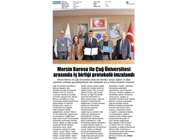 Mersin Barosu ile Çağ Üniversitesi işbirliği protokolü imzaldı