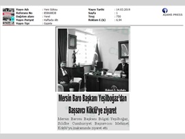 BASINDA BAROMUZ (Baro Başkanımız, Silifke Cumhuriyet Başsavcısı'nı Ziyaret Etti)