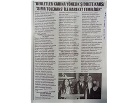 Kadına yönelik şiddete sıfır tolerans çağrısı