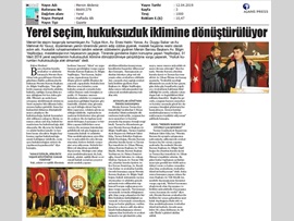 BASINDA BAROMUZ (Yeşilboğaz: "Yerel Seçim Hukuksuzluk İklimine Dönüştü")