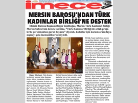 BASINDA BAROMUZ (Mersin Barosu ve Türk Kadınlar Birliği El Ele Verdi)
