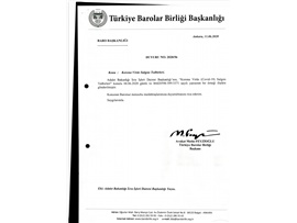 ADALET BAKANLIĞI İCRA İŞLERİ DAİRE BAŞKANLIĞININ KORONA VİRÜS SALGINI TEDBİRLERİ KONULU YAZISI