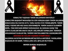 SOMALİ'DE YAŞANAN TERÖR SALDIRISINI KINIYORUZ