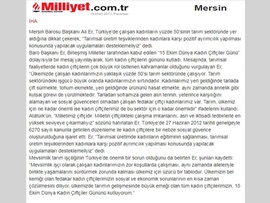 BASINDA BAROMUZ (Başkanımızın 'Dünya Kadın Çiftçiler Günü' Mesajı)