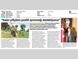 BASINDA BAROMUZ (Başkanımızın 'Dünya Kadın Çiftçiler Günü' Mesajı)