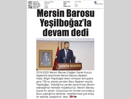 BASINDA BAROMUZ (Baro Başkanımız Av. Bilgin Yeşilboğaz, Yeniden Başkan Seçildi)