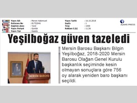 BASINDA BAROMUZ (Baro Başkanımız Av. Bilgin Yeşilboğaz, Yeniden Başkan Seçildi)