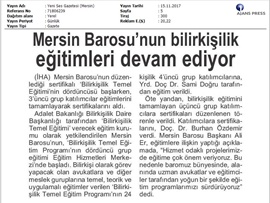 BASINDA BAROMUZ (BİLİRKİŞİLİK TEMEL EĞİTİM PROGRAMI’NIN DÖRDÜNCÜ GURUP EĞİTİMİ BAŞLADI)