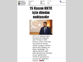 BASINDA BAROMUZ (KKTC'nin Kuruluş Yıldönümü Mesajı)