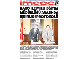 BASINDA BAROMUZ (Mersin Barosu ve İl Milli Eğitim Müdürlüğü Çocuklar İçin Protokol İmzaladı)