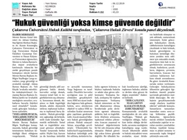 BASINDA BAROMUZ (Yeşilboğaz: "Hukuk Güvenliği Yoksa, Kimse Güvende Değildir")