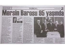 BASINDA BAROMUZ (Mersin Barosu 95 Yaşında)