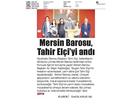 BASINDA BAROMUZ (Mersin Barosu Tahir Elçi'yi Andı)