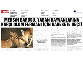 Mersin Barosu, yaban hayvanlarına karşı ölüm fermanı için harekete geçti