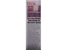 BASINDA BAROMUZ (Mersin Barosu'ndan Madde Bağımlılığı ile Mücadele Eğitimi)