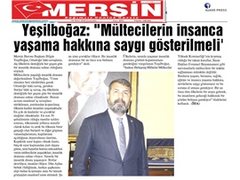 BASINDA BAROMUZ (Yeşilboğaz: "İnsanlık Dramına Gözünüzü Kapatmayın")