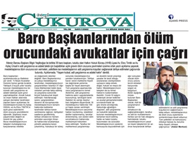BASINDA BAROMUZ (Baro Başkanlarından Ölüm Orucundaki Avukatlar İçin Çağrı)