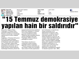 BASINDA BAROMUZ (Baro Başkanımız Bilgin Yeşilboğaz'ın 15 Temmuz Mesajı)
