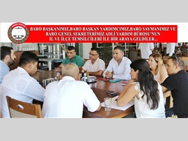 BARO BAŞKANIMIZ,BARO BAŞKAN YARDIMCIMIZ,BARO SAYMANIMIZ VE BARO GENEL SEKRETERİMİZ ADLİ YARDIM BÜROSU'NUN İL VE İLÇE TEMSİLCİLERİ İLE BİR ARAYA GELDİLER...