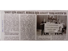"Umut için adalet, herkes için adalet" turu Mersin'de