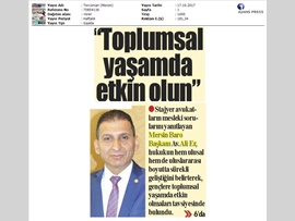BASINDA BAROMUZ (Stajyer Avukatlar Başkanımızı Ziyaret Etti- "Toplumsal Yaşamda Etkin Olun") 15.10.2017