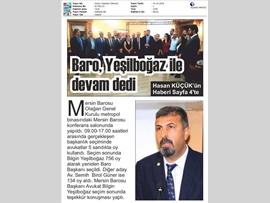 BASINDA BAROMUZ (Baro Başkanımız Av. Bilgin Yeşilboğaz, Yeniden Başkan Seçildi)