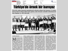BASINDA BAROMUZ (Yemin Töreninde Konuşan Baro Başkanımız Av. Ali Er, "Türkiye'ye Örnek Bir Baroyuz" dedi.)