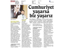 BASINDA BAROMUZ (Başkanımız Yeşilboğaz'ın Cumhuriyet Bayramı mesajı)