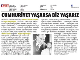 BASINDA BAROMUZ (Başkanımız Yeşilboğaz'ın Cumhuriyet Bayramı mesajı)