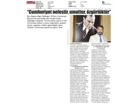 BASINDA BAROMUZ (Başkanımız Yeşilboğaz'ın Cumhuriyet Bayramı mesajı)