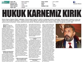 BASINDA BAROMUZ (Yeşilboğaz: "Hukuk karnemiz kırık")