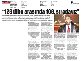 BASINDA BAROMUZ (Yeşilboğaz: "Hukuk karnemiz kırık")