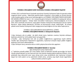 İSTANBUL SÖZLEŞMESİ HAYAT KURTARIR, İSTANBUL SÖZLEŞMESİ YAŞATIR!