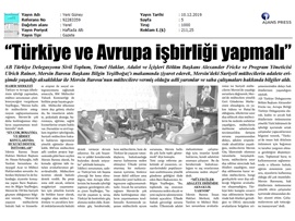 BASINDA BAROMUZ (Yeşilboğaz: "Mülteci Sorunlarının Çözümünde Türkiye ve Avrupa İşbirliği Yapmalı")