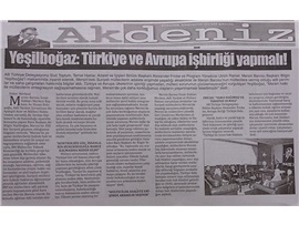 BASINDA BAROMUZ (Yeşilboğaz: "Mülteci Sorunlarının Çözümünde Türkiye ve Avrupa İşbirliği Yapmalı")