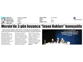 BASINDA BAROMUZ (Mersin'de Üç Gün Boyunca İnsan Hakları Konuşuldu)