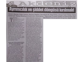 BASINDA BAROMUZ (Av. Ezgi Özkan: "Ayrımcılık ve Şiddet Döngüsü Kırılmalıdır")