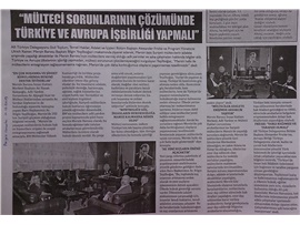 BASINDA BAROMUZ (Yeşilboğaz: "Mülteci Sorunlarının Çözümünde Türkiye ve Avrupa İşbirliği Yapmalı")