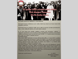 Medeni Kanunun Kabulünün 91.Yılı Kutlu Olsun..