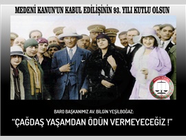 YEŞİLBOĞAZ: “MEDENİ KANUN, LAİK HUKUK DÜZENE GEÇİŞİN BELGESİDİR”
